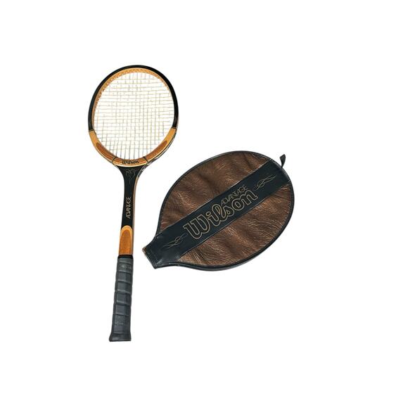 Vintage Wilson Advantage Wooden Tennis Racquet Original Cover 1970s Collectible - Picture 1 of 13